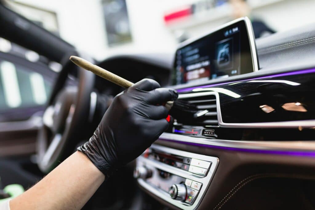 Professional car interior cleaning service in Portsmouth, showcasing a clean and spotless car interior